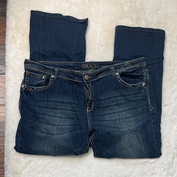 Grace in LA Embellished Boot Cut Jeans size 29 - Picture 8 of 16